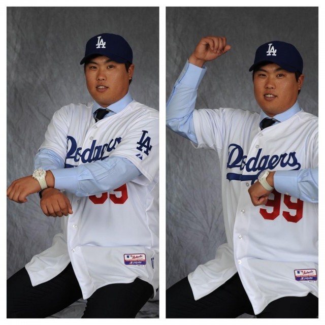 Ryu of the Dodgers does the Gangnam Style