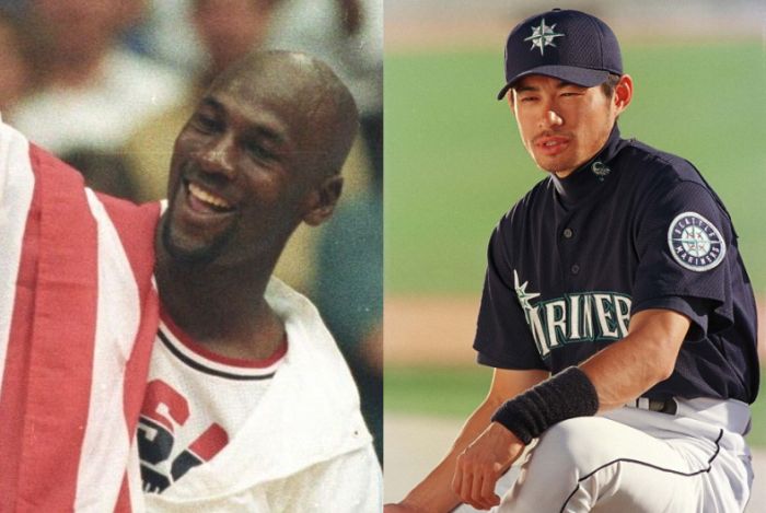 20 years ago this week, a baby-faced, turtleneck-wearing Ichiro Suzuki met  Michael Jordan 