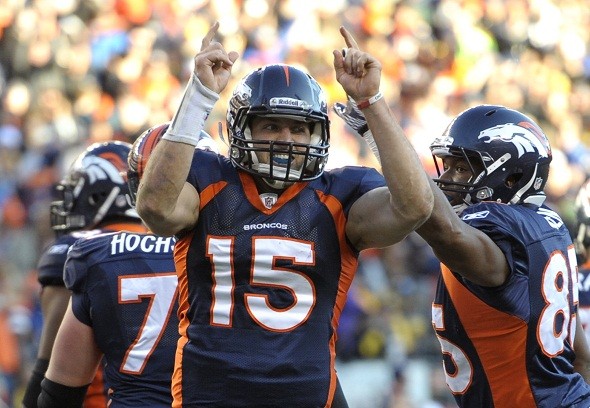 Denver Broncos quarterback Tim Tebow