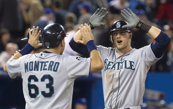 Seattle Mariners Dustin Ackley and Jesus Montero