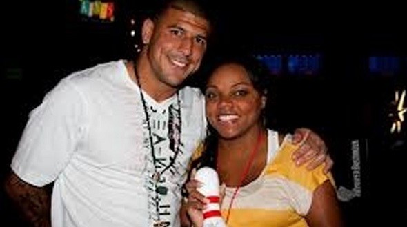 Aaron Hernandez and girlfriend Shayanna Jenkins.