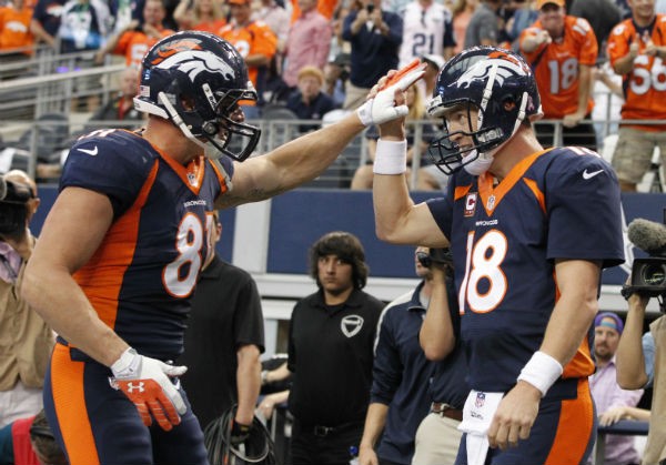 Denver Broncos tight end quarterback Peyton Manning