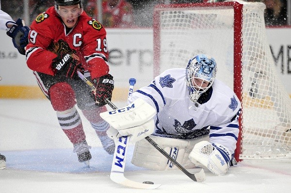 Toronto Maple Leafs goalie Jonathan Bernier 