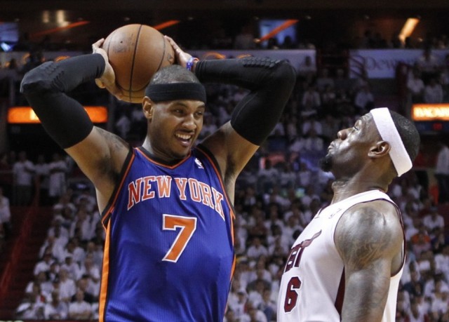 Carmelo Anthony couldn't hold off LeBron James and the Heat.