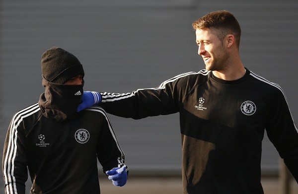 Chelsea's Ashley Cole (L) and Gary Cahill