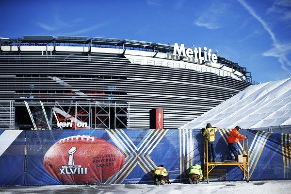 Super Bowl ads at the Metlife Stadium in East Rutherford, New Jersey