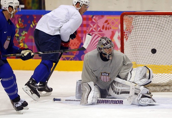 Goaltender of the USA's men's ice hockey team Jonathan Quick Sochi Winter Olympics