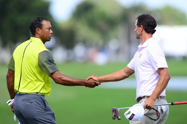  Tiger Woods with Adam Scott