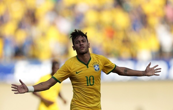 Neymar of Brazil celebrates
