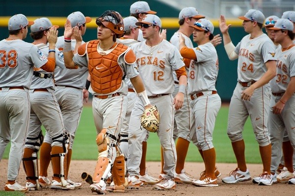 Texas and UC Irvine play at the College World Series