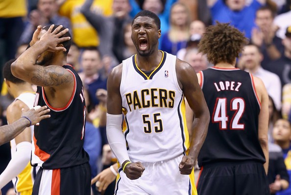 Roy Hibbert #55 of the Indiana Pacers