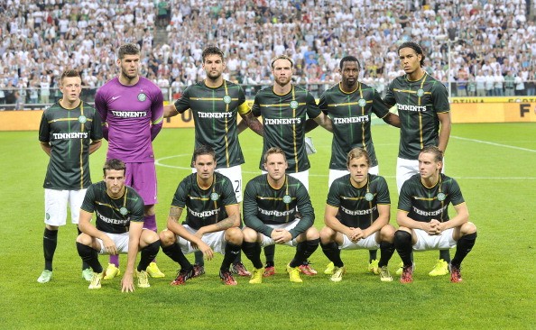 The Celtic team pose for the cameras