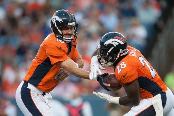 Quarterback Peyton Manning #18 of the Denver Broncos