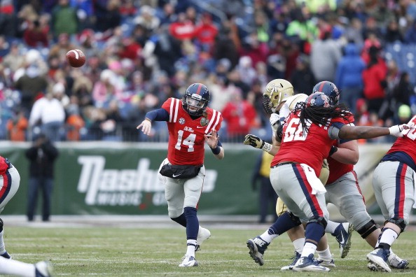 Bo Wallace #14 of the Ole Miss Rebels