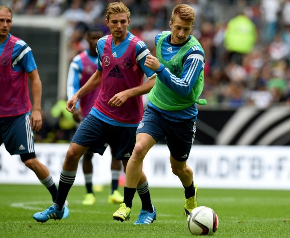 Germany's forward Marco Reus and Germany's midfielder Christoph Kramer