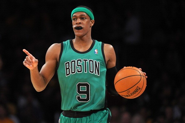 Rajon Rondo #9 of the Boston Celtics 