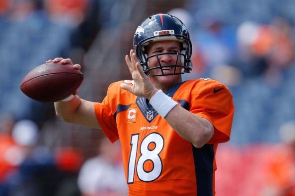 Quarterback Peyton Manning #18 of the Denver Broncos 