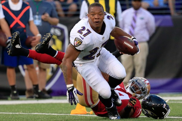 Running back Ray Rice #27 of the Baltimore Ravens 