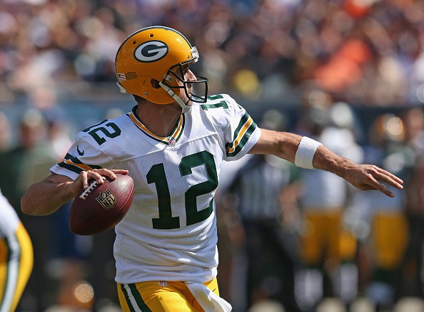 Aaron Rodgers #12 of the Green Bay Packers