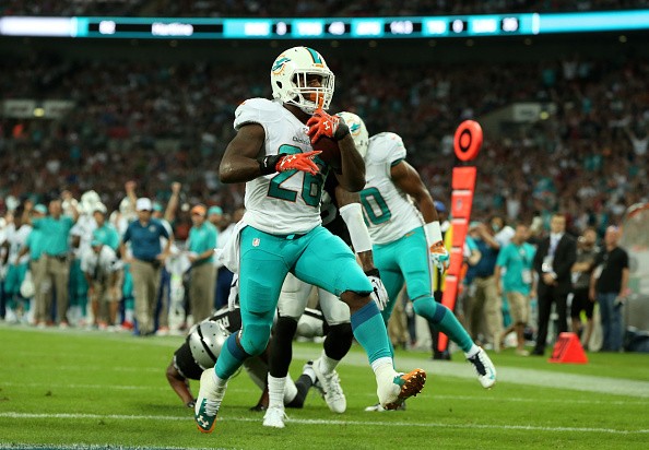 Lamar Miller #26 of the Miami Dolphins
