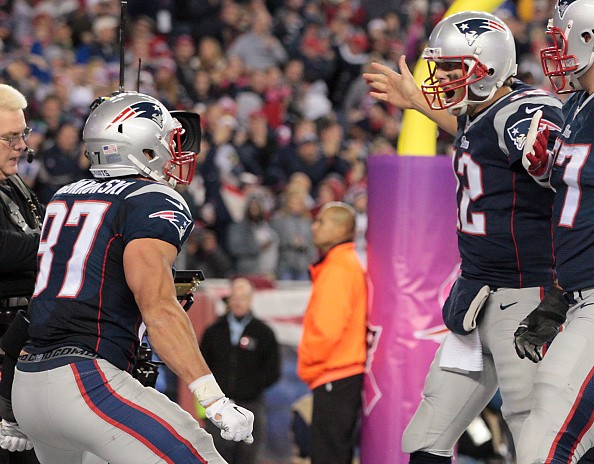 New England Patriots Tom Brady and Rob Gronkowski 