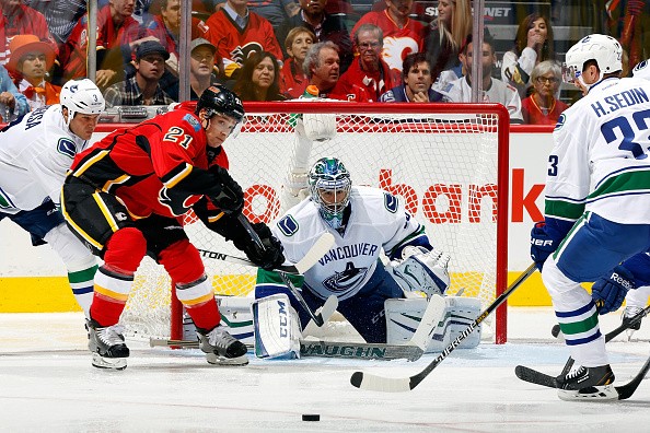 Ryan Miller #30 of the Vancouver Canucks 