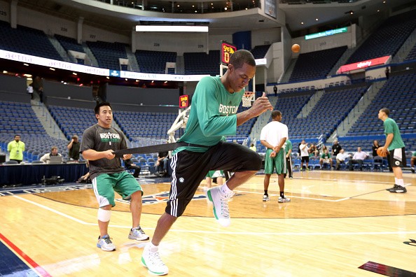 Rajon Rondo #9 of the Boston Celtics