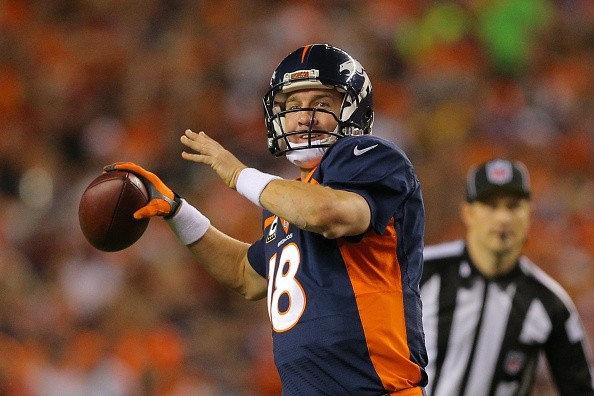 Quarterback Peyton Manning #18 of the Denver Broncos