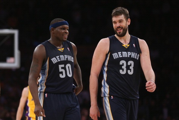 Zach Randolph #50 and Marc Gasol #33 of the Memphis Grizzlies 