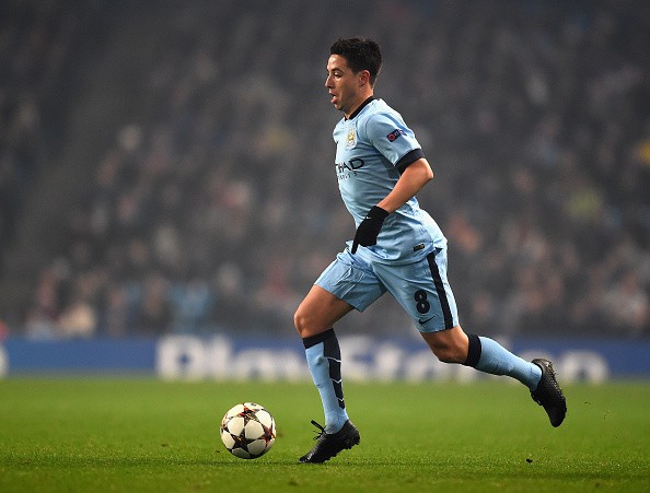 Samir Nasri of Manchester City in action during the UEFA Champions League Group E