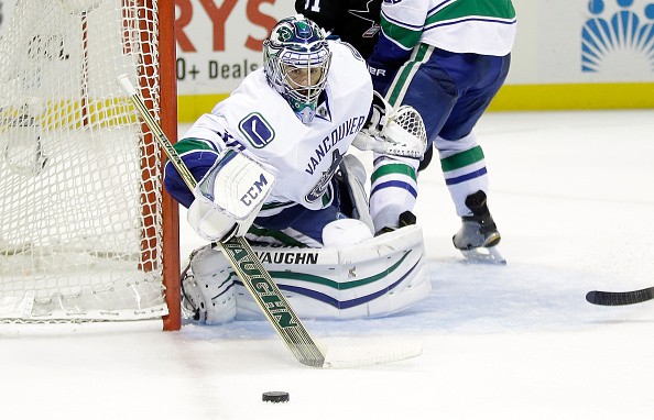 Ryan Miller #30 of the Vancouver Canucks