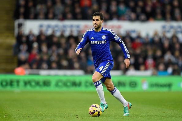 Cesc Fabregas of Chelsea in action during the Barclays Premier League