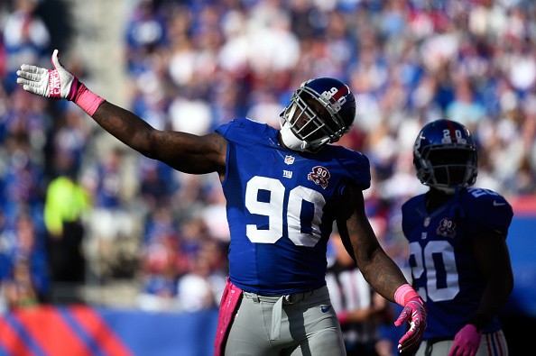 Defensive end Jason Pierre-Paul #90 of the New York Giants 
