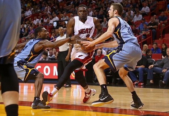 Luol Deng #9 of the Miami Heat 