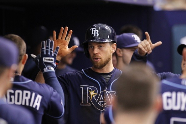 Ben Zobrist #18 of the Tampa Bay Rays 