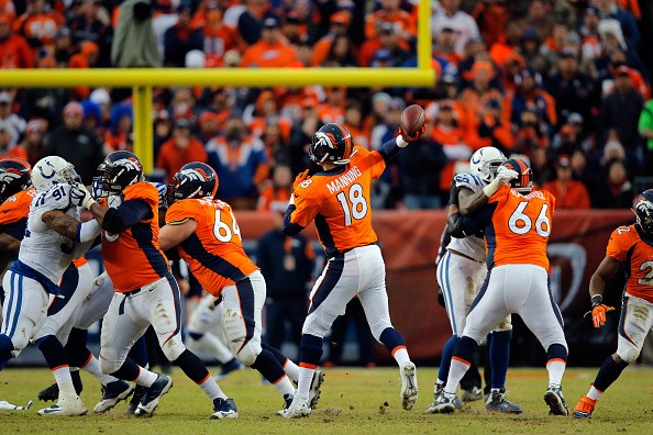 Peyton Manning #18 of the Denver Broncos 