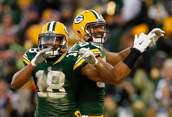Wide receiver Randall Cobb #18 and tight end Richard Rodgers