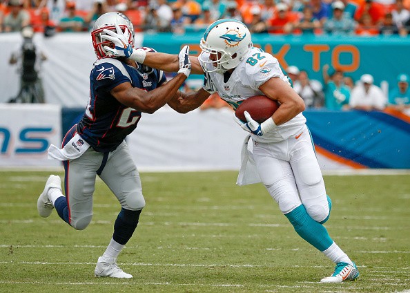 Brian Hartline #82 of the Miami Dolphins
