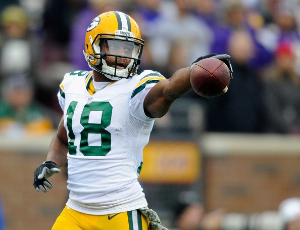 Randall Cobb #18 of the Green Bay Packers