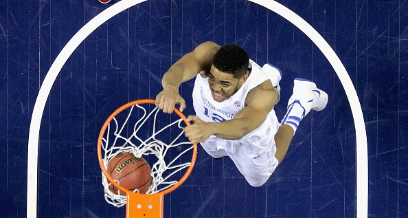 Karl-Anthony Towns #12 of the Kentucky Wildcats
