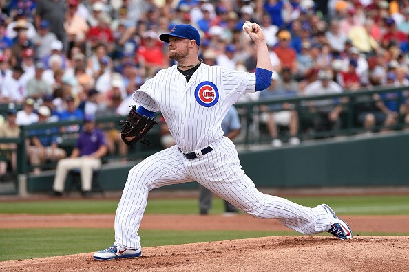 Jon Lester #34 of the Chicago Cubs 