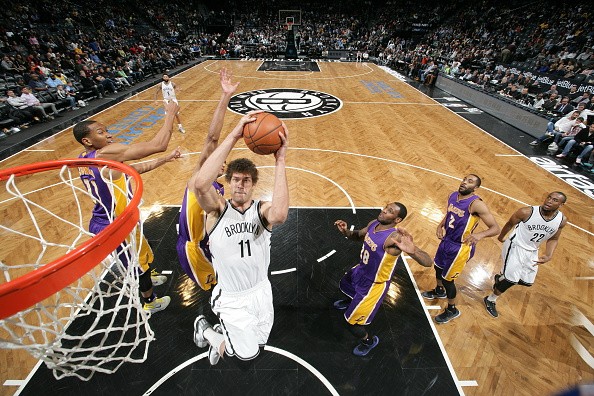 Brook Lopez #11 of the Brooklyn Nets
