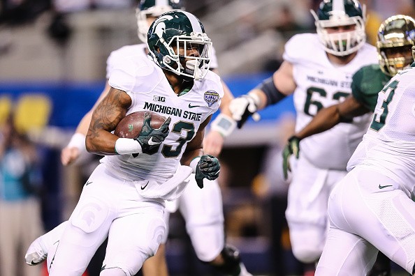 Jeremy Langford #33 of the Michigan State Spartans