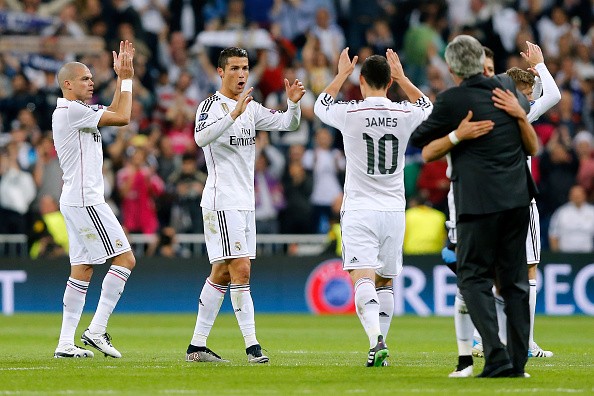 Cristiano Ronaldo and James Rodriguez of Real Madrid 