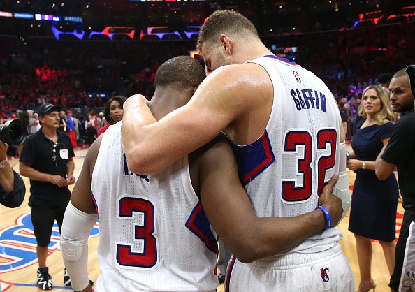 Blake Griffin #32 and Chris Paul #3 of the Los Angeles Clippers 