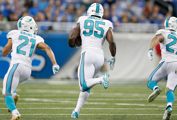 Dion Jordan #95 of the Miami Dolphins