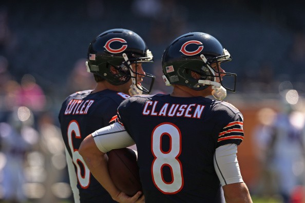 Quarterbacks Jimmy Clausen #8 of the Chicago Bears 