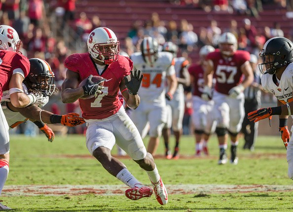 Ty Montgomery #7, wide receiver for the Stanford University Cardinal