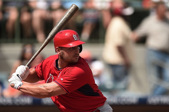 Matt Holliday #7 of the St. Louis Cardinals waits for a pitch during a spring training game against the Houston Astros