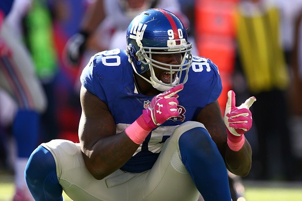 Defensive end Jason Pierre-Paul #90 of the New York Giants 